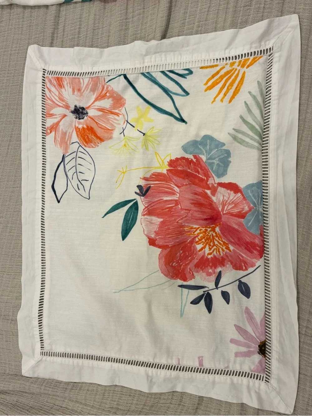 Anthropologie Alicia Galer Sketched Petalwork Shams, Set of 2